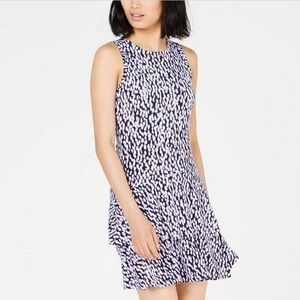 Michael Kors Purple Leopard Jersey Dress